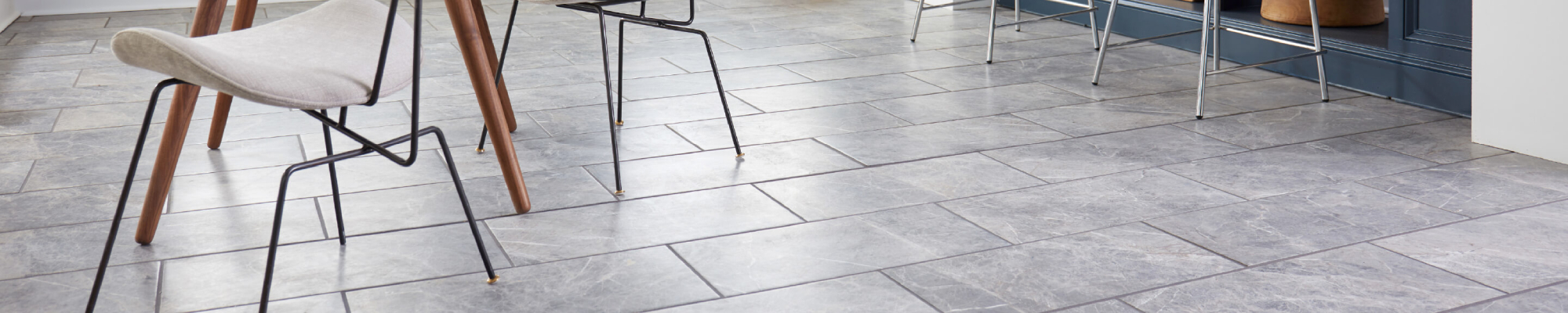 geometrical patterned tile entranceway